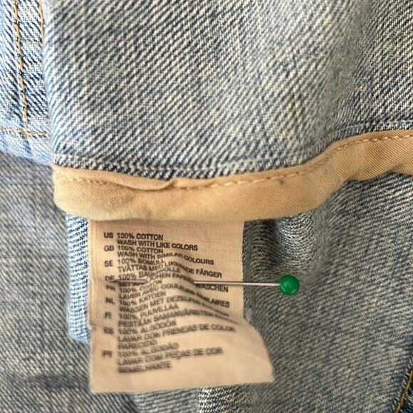 H&M LOGG Women's Denim Jacket Size 6 Distressed Blazer Pockets Utility - Picture 7 of 12